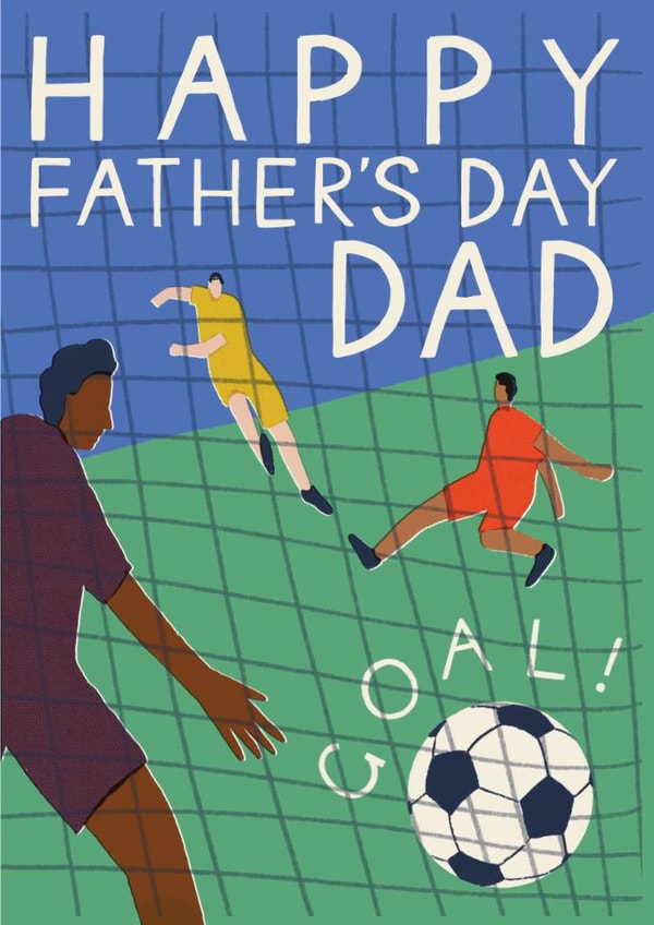 Modern Fathers Day Card - Football - Goal created by Laura Darrington Design Ltd.