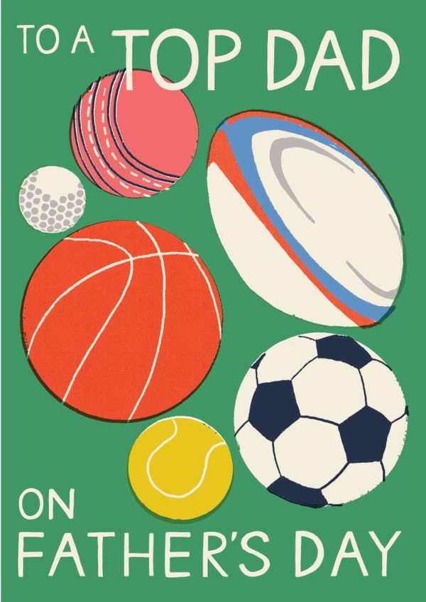 Modern Fathers Day Card - Top Dad - Sports created by Laura Darrington Design Ltd.
