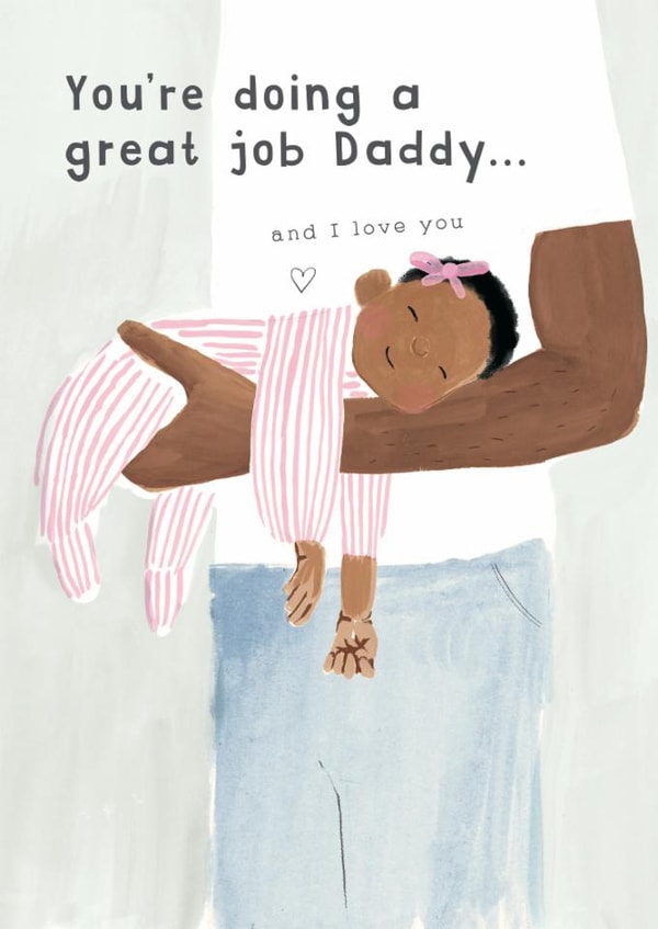 Cute 1st Father's Day Card - Baby Girl - Daddy I Love You created by Holly Fox