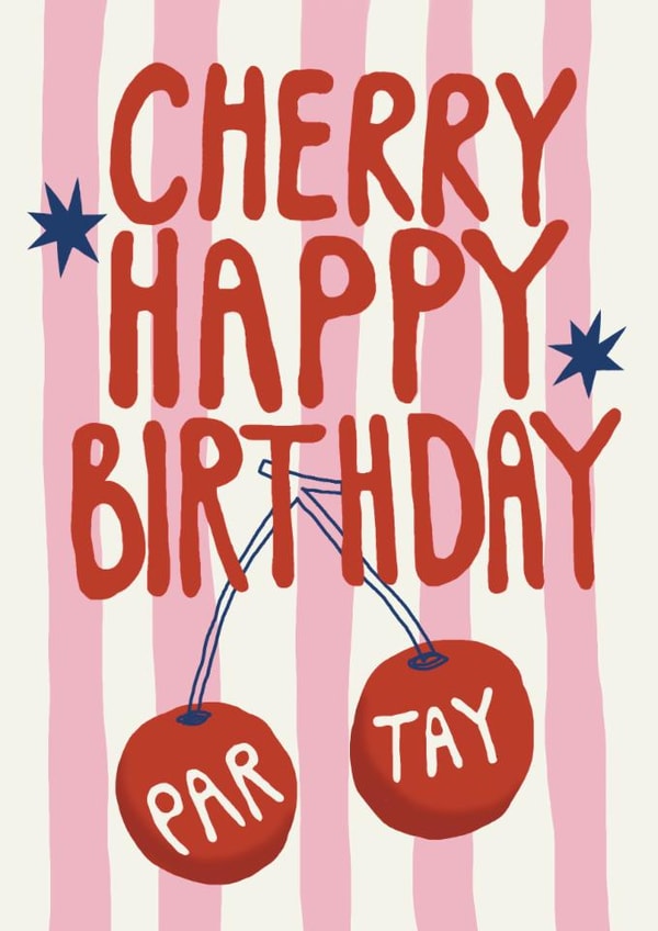 Classic Birthday Card - Cherries created by Giddy Kipper