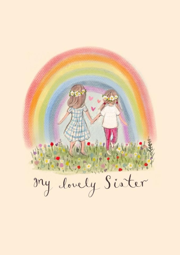 Pretty Birthday Card - Lovely Sister created by Love Lucy Illustration