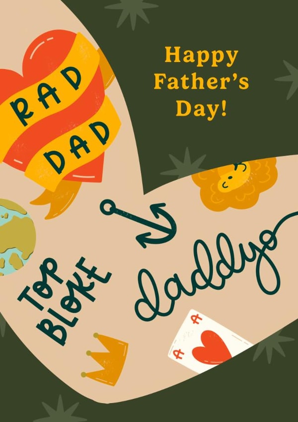 Fun Father's Day Card - Tattoos - Rad Dad created by Abbie Imagine