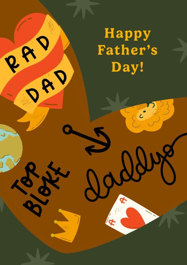 Fun Father's Day Card - Tattoos - Daddyo created by Abbie Imagine