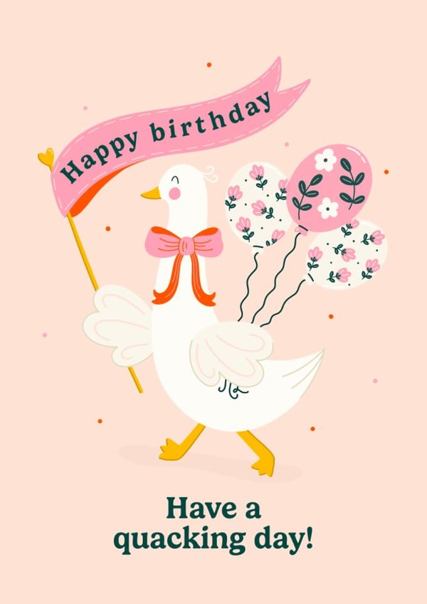 Cute Birthday Card - Quacking Day - Duck created by Abbie Imagine