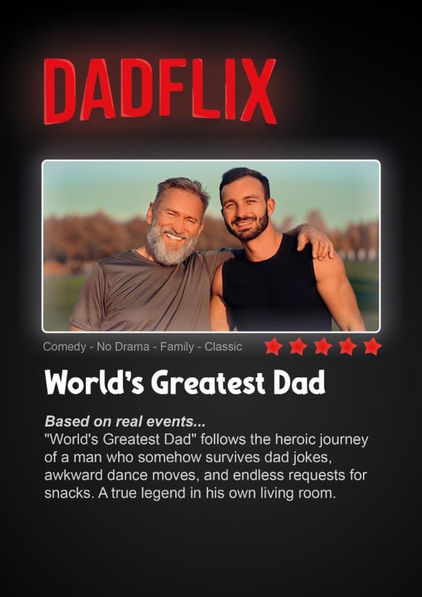Funny Father's Day Card - Dadflix - World's Greatest created by Heeby Jeeby's