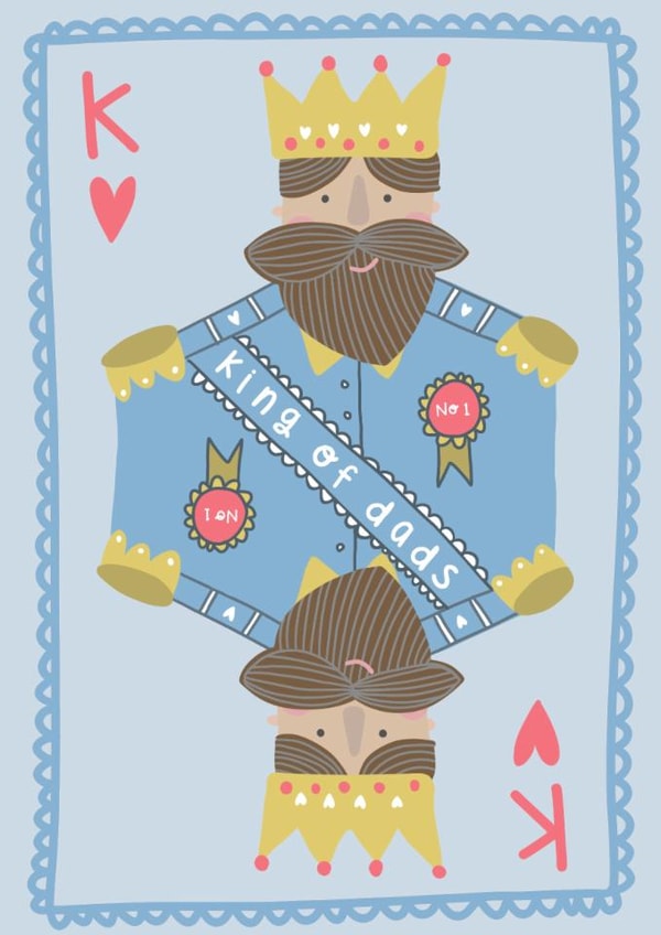 Cute Father's Day Card - King Of Dads - Playing Card created by Belly Flops 