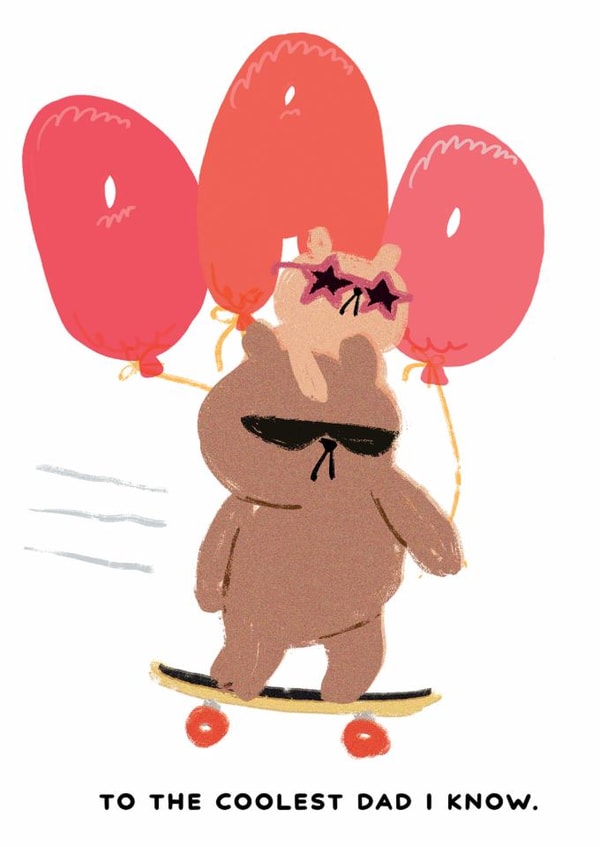 Cute Father's Day Card - Bearly Getting By - To The Coolest Dad I Know created by JOLLY AWESOME