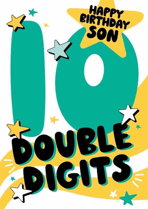 Classic Birthday Card - 10th - Double Digits created by Eskimo Kiss Designs