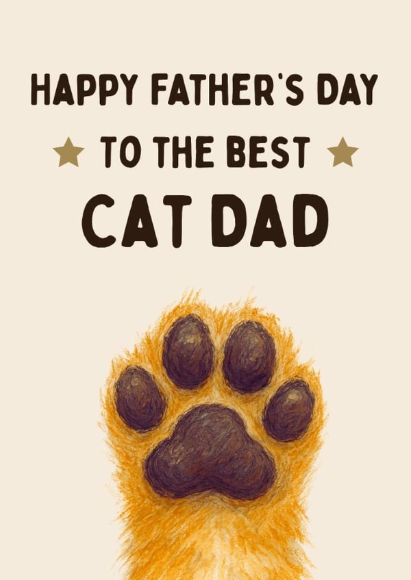 Cute Father's Day Card - Best Cat Dad - Paw created by Hello Fridays Studio