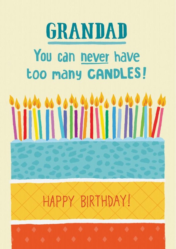 Classic Birthday Card - For Grandad - Cake created by Pencilface