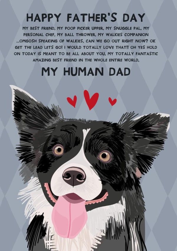 Cute Father's Day Card - Border Collie - Best Friend created by From The Dog