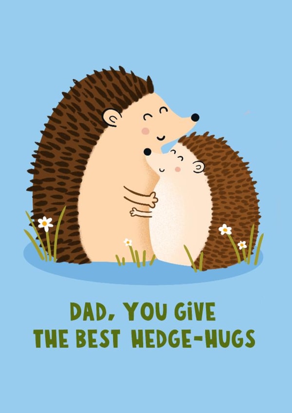 Cute Father's Day Card - Hedgehogs - Best Hugs created by Lucy Maggie Designs
