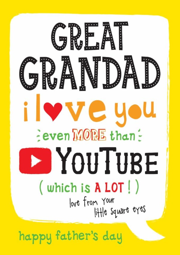 Funny Father's Day Card - Great Grandad - YouTube created by la la la Designs