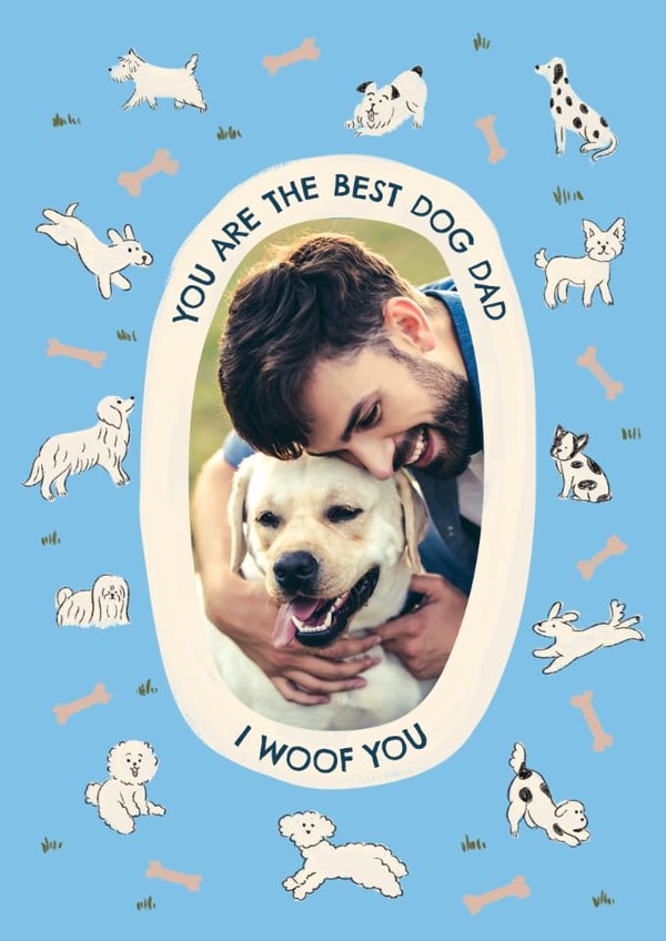 Cute Father's Day Card β Best Dog Dad β I Woof You created by Zove Ahh