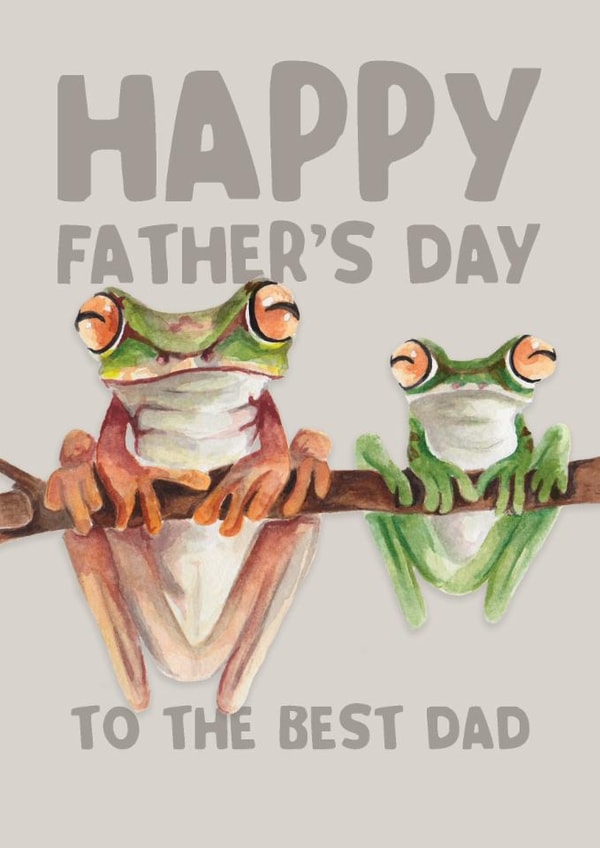 Cute Father's Day Card - Frogs Hanging Around - Best Dad created by lil wabbit