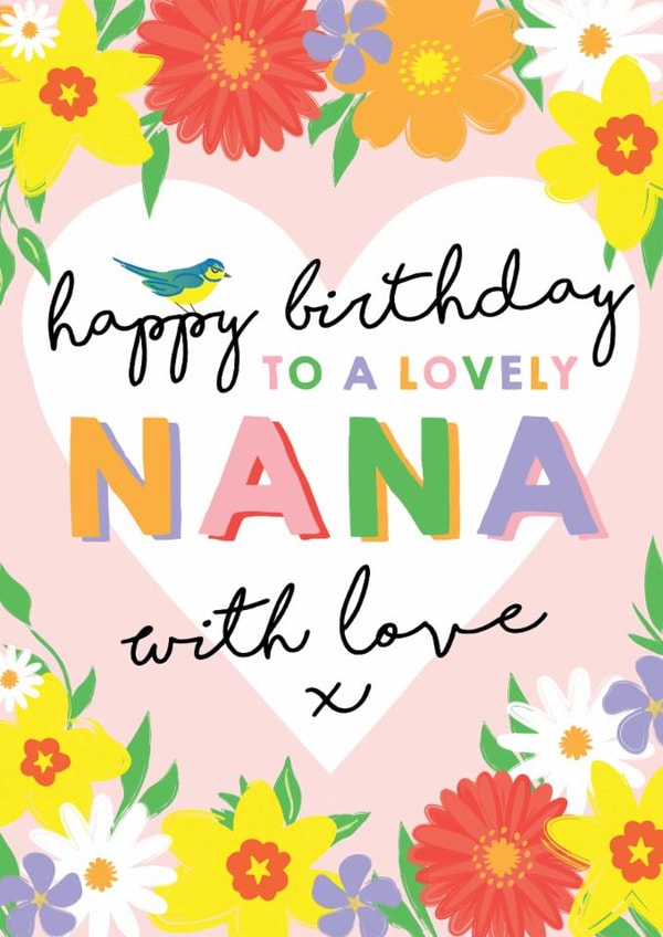 Classic Birthday Card - To A Lovely Nana - Flowers created by Michelle Fiedler Design