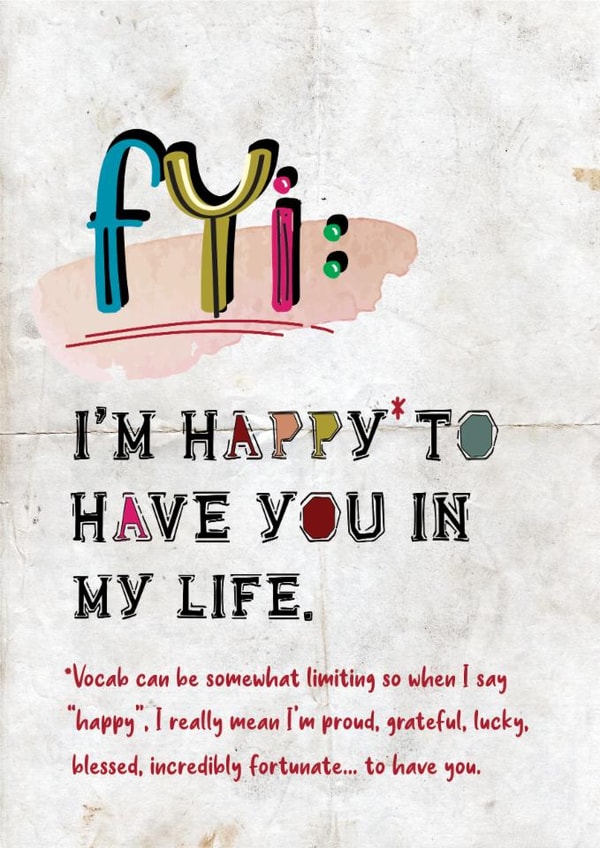 Cute card for significant other - I'm happy to have you in my life created by Oludidit