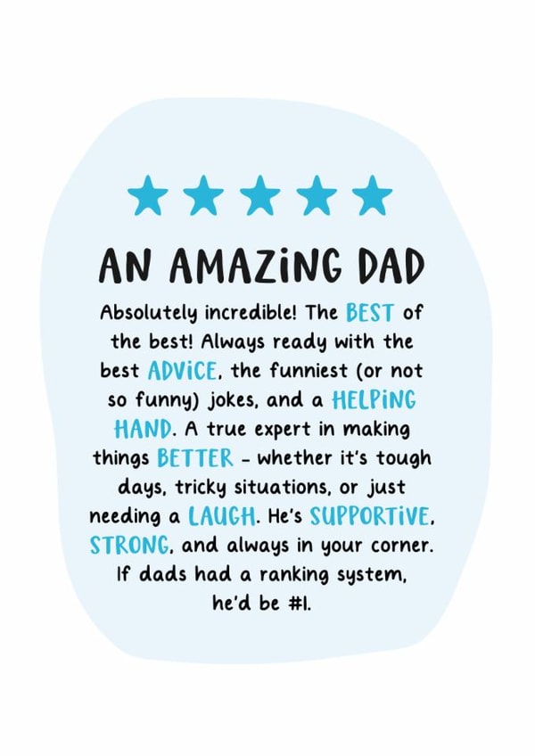 Heartfelt Father's Day Card - An Amazing Dad - 5 Stars created by Kreate Paper Co.