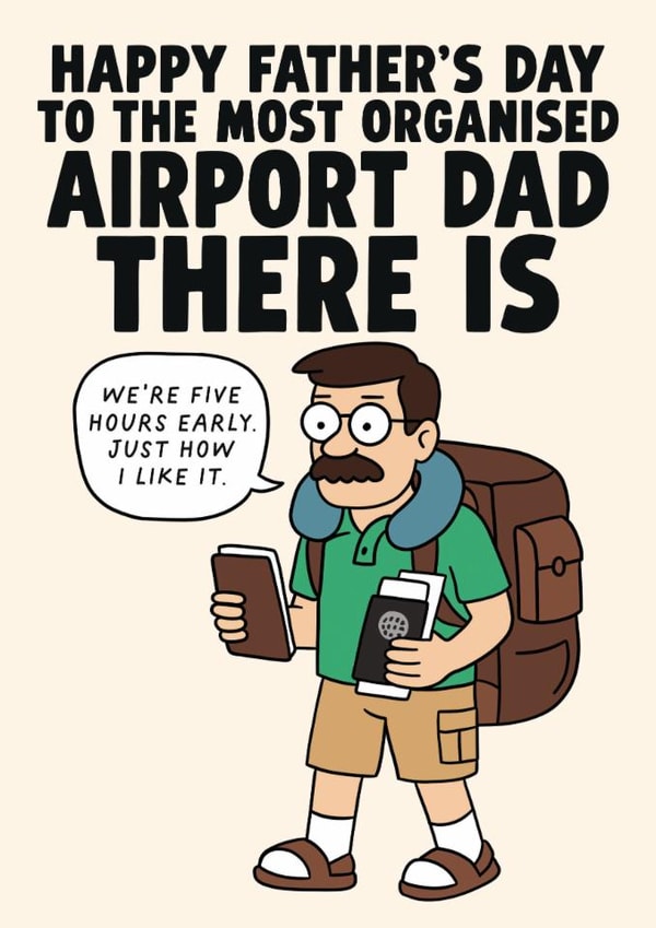 Funny Father's Day Card - Airport Dad - Most Organised Airport Dad There Is created by Studio Doodles