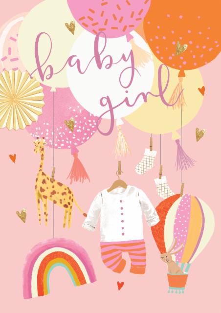 Cute New Baby Card – Baby Girl card