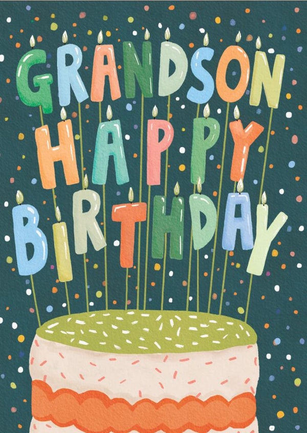 Classic Birthday Cake Card - For Grandson created by Louise Tiler