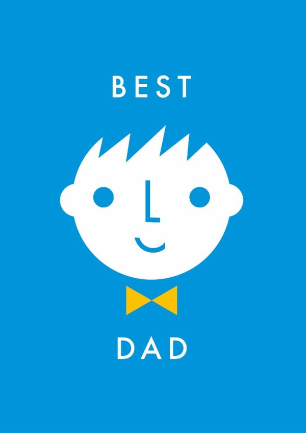 Cute Father's Day card for dad - BEST DAD created by Dicky Bird
