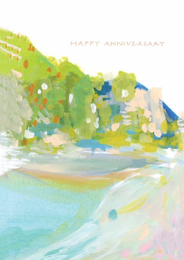 Arty Anniversary Card - Abstract Landscape created by Meg Crocker
