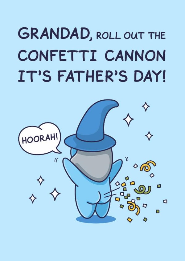 Funny Father's Day Card - For Grandad - Confetti Cannon created by Cheeky Legends