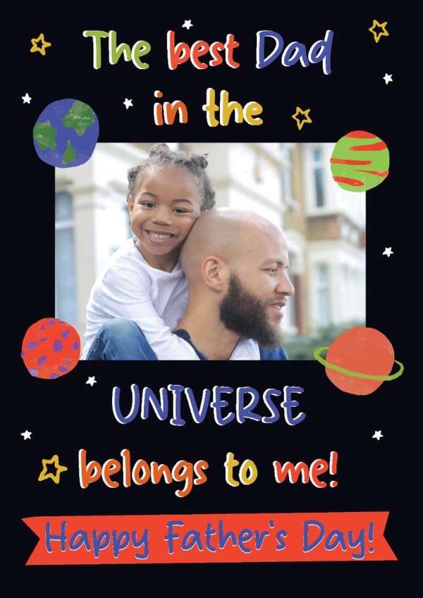 Cute Father's Day Card - Best In The Universe created by Pom Pom Party Cards