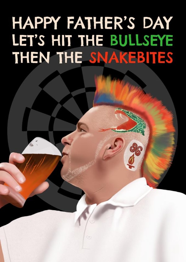 Darts Father's Day Card - Peter Wright - Snakebites created by AbiGoLucky