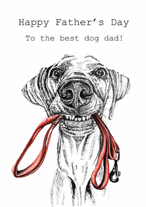 Cute Father's Day Card - From The Dog - Best Dog Dad created by sarahcoxartwork