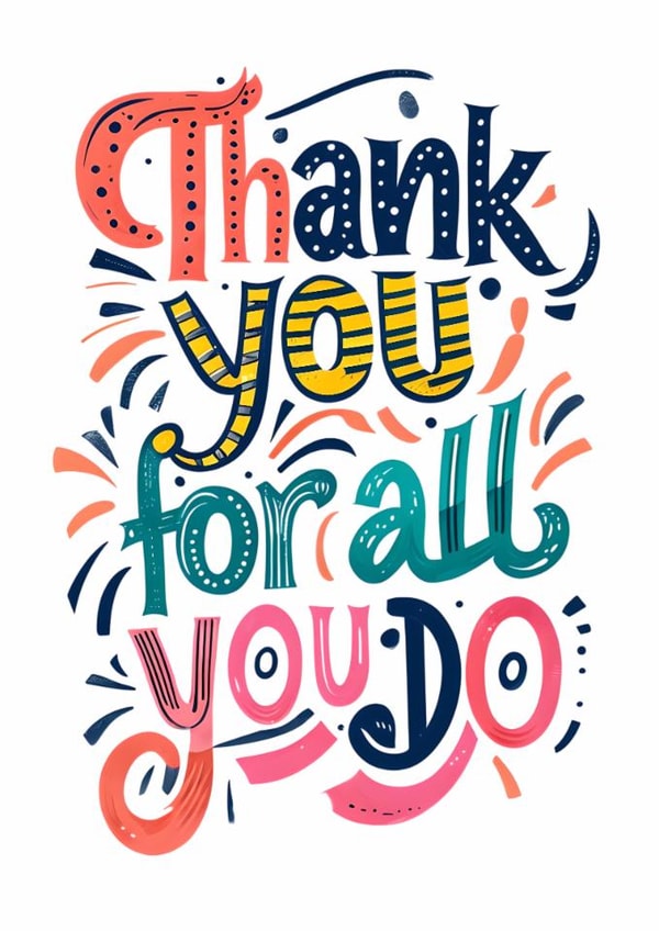 Classic Thank You Card – For All You Do created by Bableen Sra