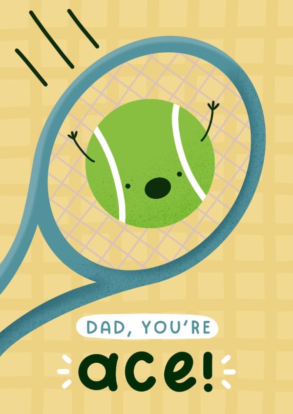 Cute Father's Day Card - Dad, You're Ace - Tennis created by Joanne Hawker