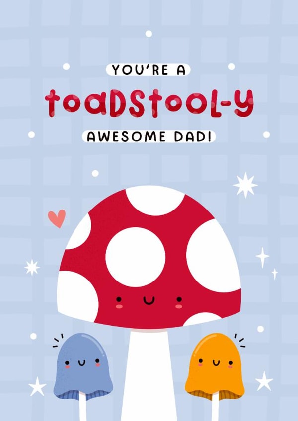 Cute Father's Day Card - Awesome Dad - Toadstools created by Joanne Hawker