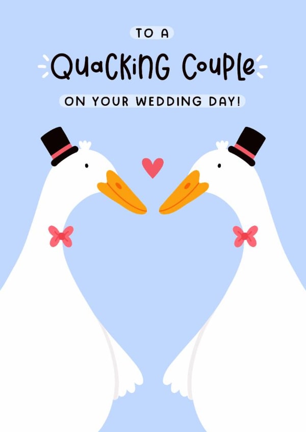 Cute Wedding Card - Quacking Couple - Mr And Mr created by Joanne Hawker