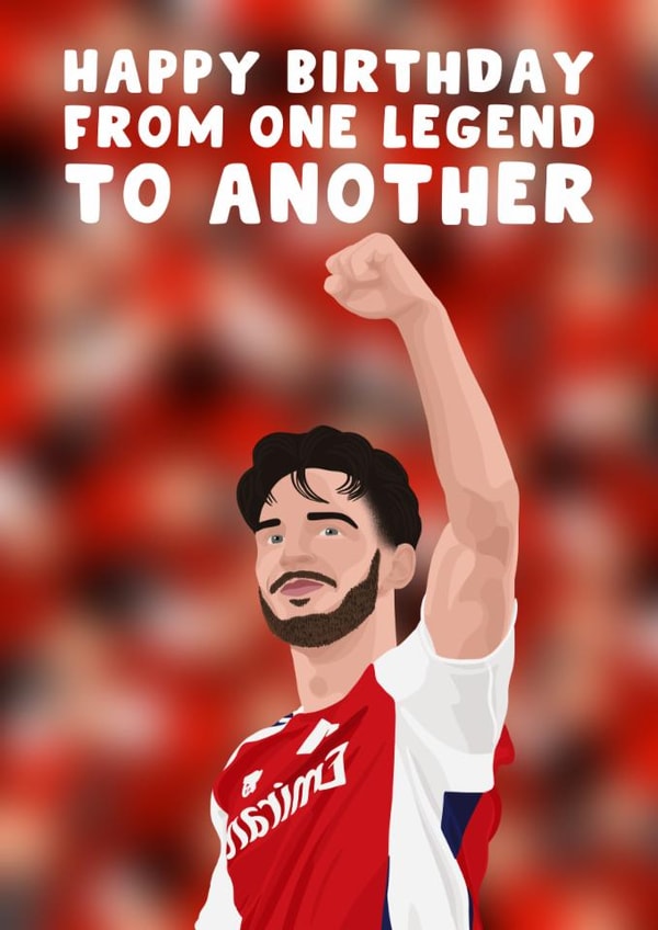 Arsenal Birthday Card - Declan Rice - Football created by Pink Peach Cards