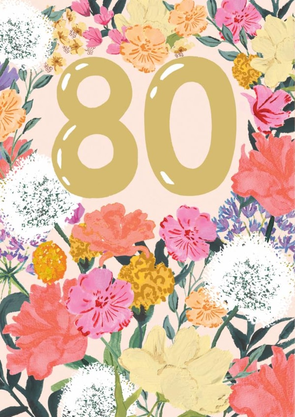 Pretty 80th Birthday Card - For Her - 80 Today created by Louise Tiler