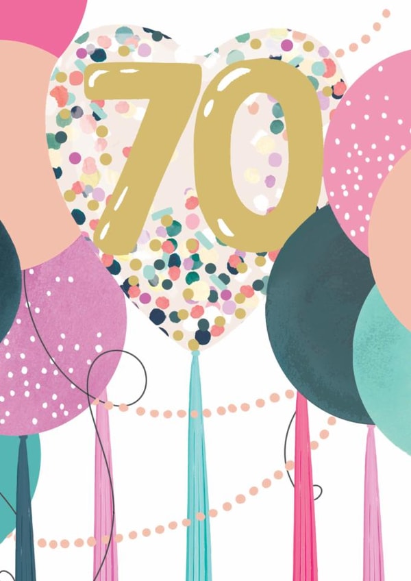 Pretty 70th Birthday Card - For Her - 70 Today created by Louise Tiler