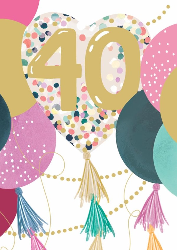 Pretty 40th Birthday Card - For Her - 40 Today created by Louise Tiler
