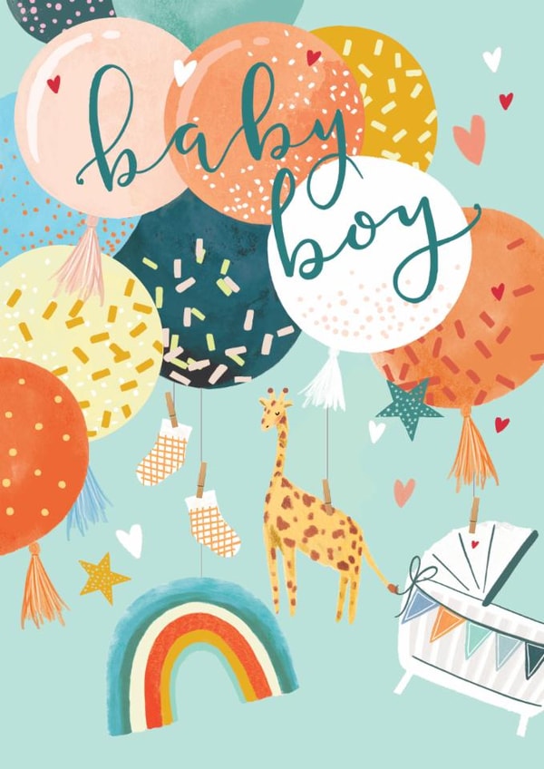 Classic New Baby Card - Baby Boy created by Louise Tiler