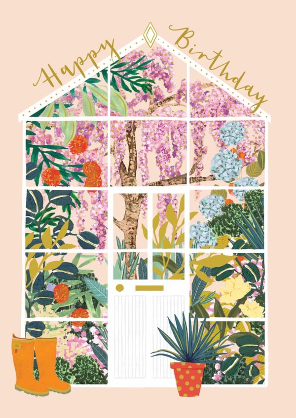 Pretty Birthday Card - Greenhouse - For Her created by Louise Tiler