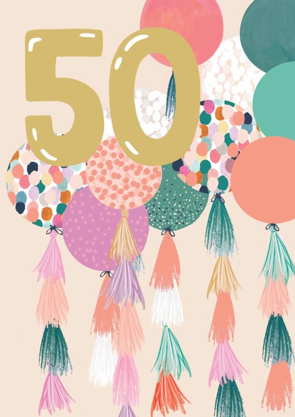 Pretty 50th Birthday Card - For Her - 50 Today created by Louise Tiler