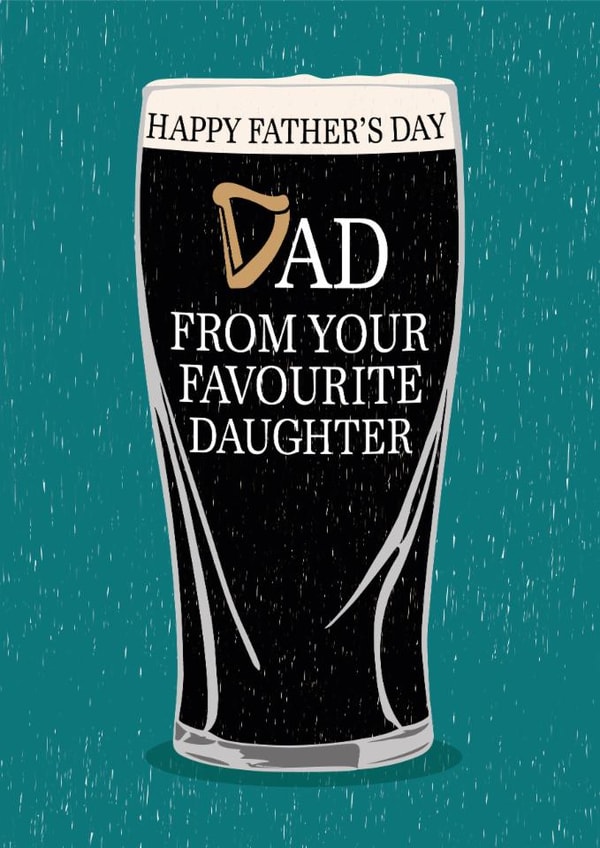 Classic Father's Day Card - Guinness - Favourite Daughter created by Gellie Design