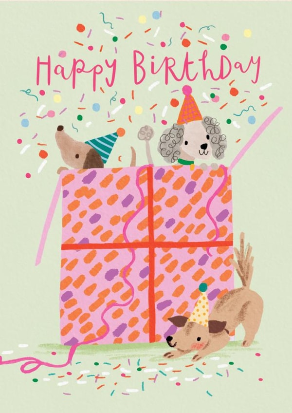 Cute Birthday Card - Party Dogs created by Louise Tiler