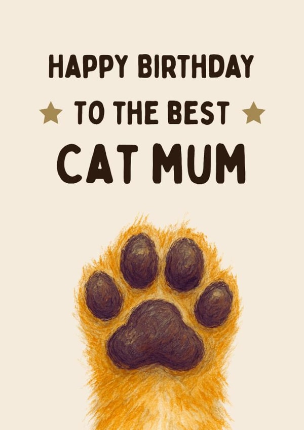 Cute Birthday Card - Best Cat Mum | thortful