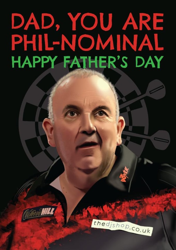 Darts Father's Day Card - Phil Taylor - Pun created by AbiGoLucky