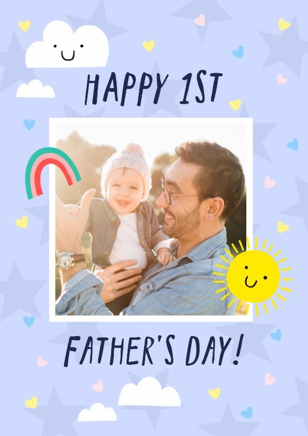 Cute Father’s Day Card for daddy’s first Father’s Day - Happy First Father’s Day created by Zoe Spry