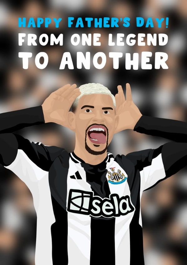 Newcastle United Father's Day Card - Newcastle - Bruno Guimarães created by Pink Peach Cards