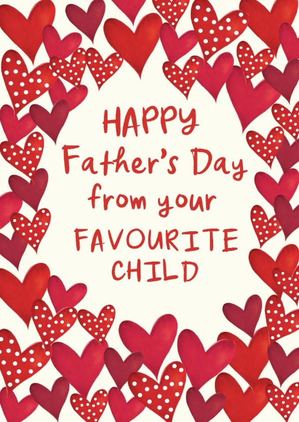 Classic Father's Day Card - Favourite Child created by The Boy and the Bear