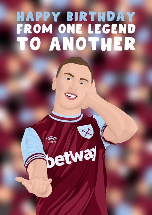West Ham Birthday Card - Football - Jarrod Bowen created by Pink Peach Cards